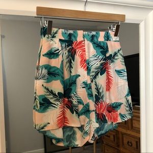 Topshop High-Waist Tropical Shorts